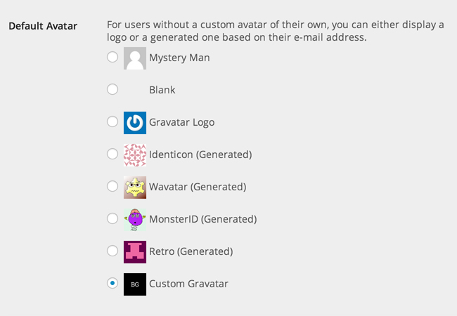 Custom Gravatar